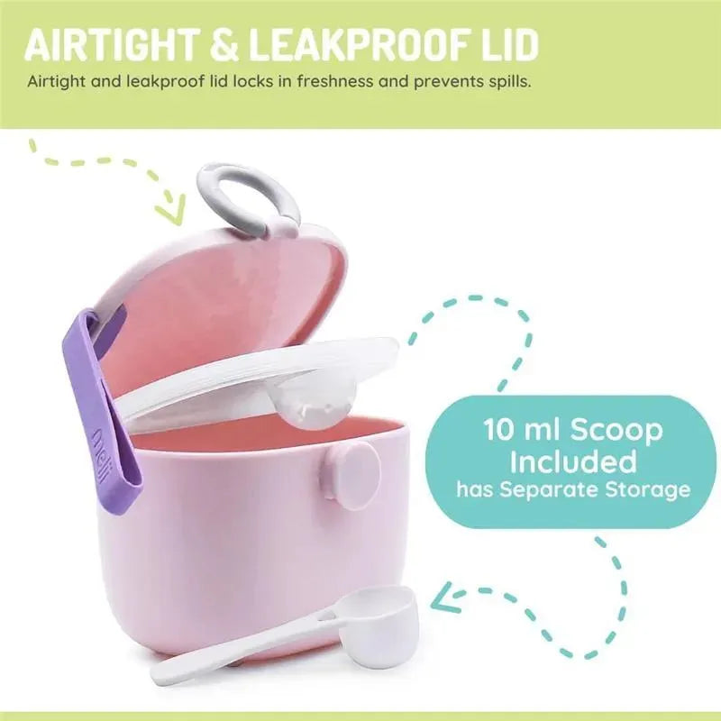 Melii - Baby Formula Storage Container with Integrated Scoop 400ml / 13.5oz Capacity, Pink Image 5