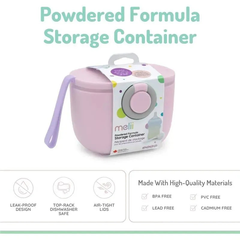 Melii - Baby Formula Storage Container with Integrated Scoop 400ml / 13.5oz Capacity, Pink Image 6