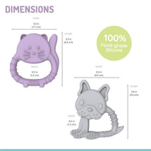Melii - Baby Teethers, 100% Food Grade Silicone, Multiple Textures, BPA Free, Bulldog & Cat Image 2