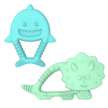 Melii - Baby Teethers, 100% Food Grade Silicone, Multiple Textures, BPA Free, Dino & Shark Image 1