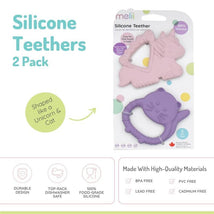 Melii - Baby Teethers, 100% Food Grade Silicone, Multiple Textures, BPA Free, Unicorn & Cat Image 2