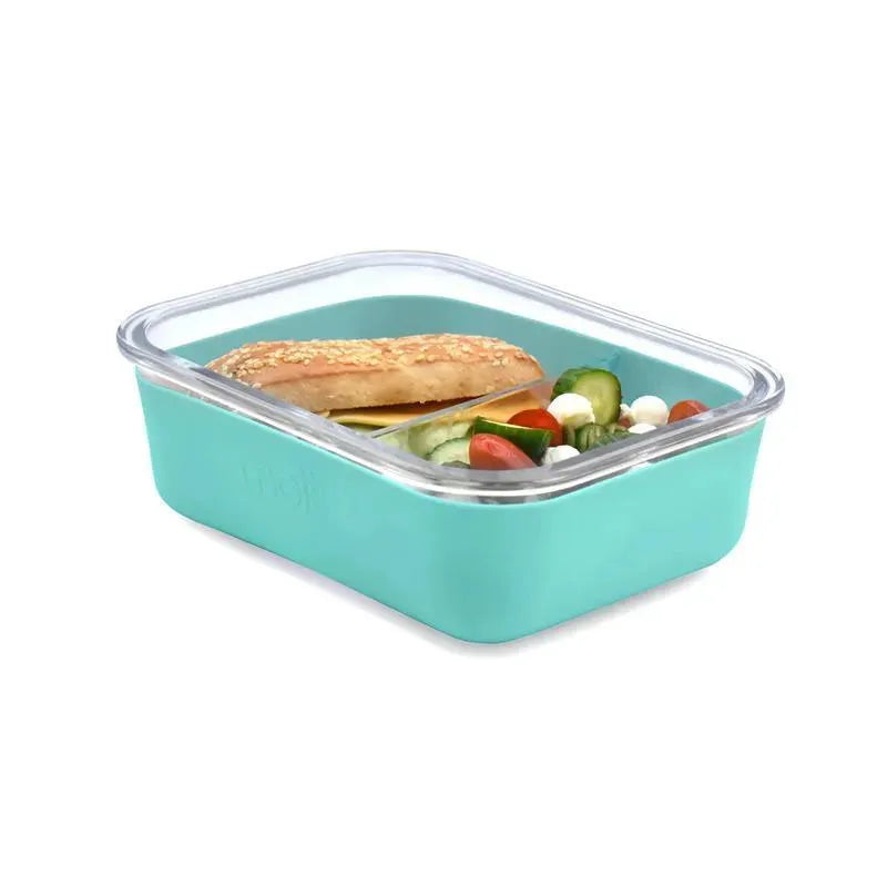 Melii - Glass Bento Box with Sleeve, Oven, Microwave, Freezer & Dishwasher safe, 25oz, Blue Image 5