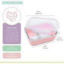 Melii - Glass Bento Box with Sleeve, Oven, Microwave, Freezer & Dishwasher safe, 25oz, Pink Image 4