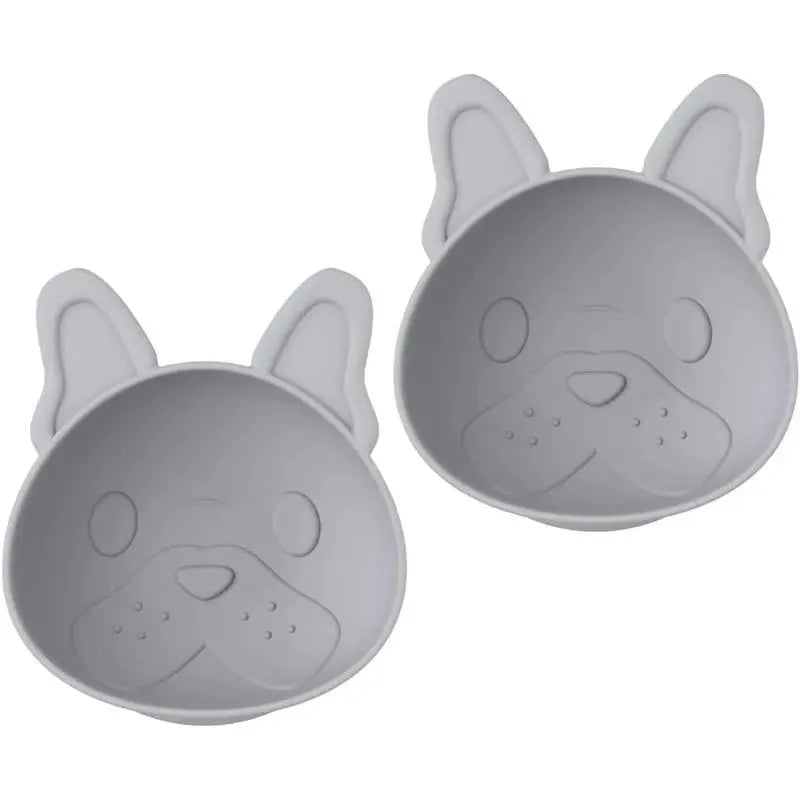 Melii - Silicone Suction Bowls,10.1 oz, 2 Pack, Bulldog Image 1