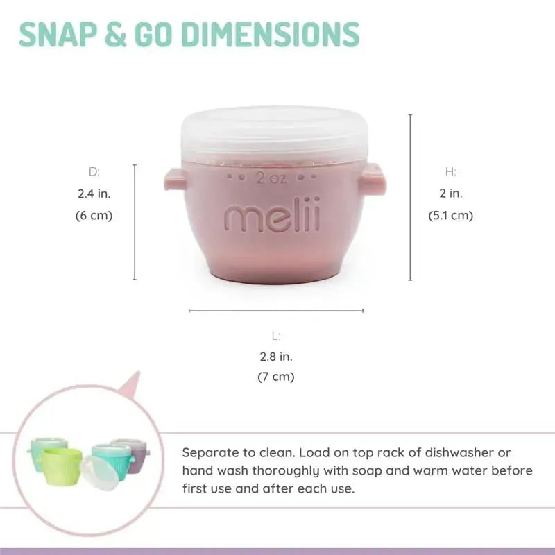 Melii - Snap & Go Baby Food Storage Containers, 2 oz, 6 Pack Image 2