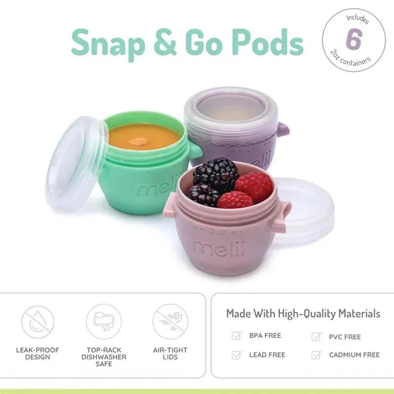 Melii - Snap & Go Baby Food Storage Containers, 2 oz, 6 Pack Image 3