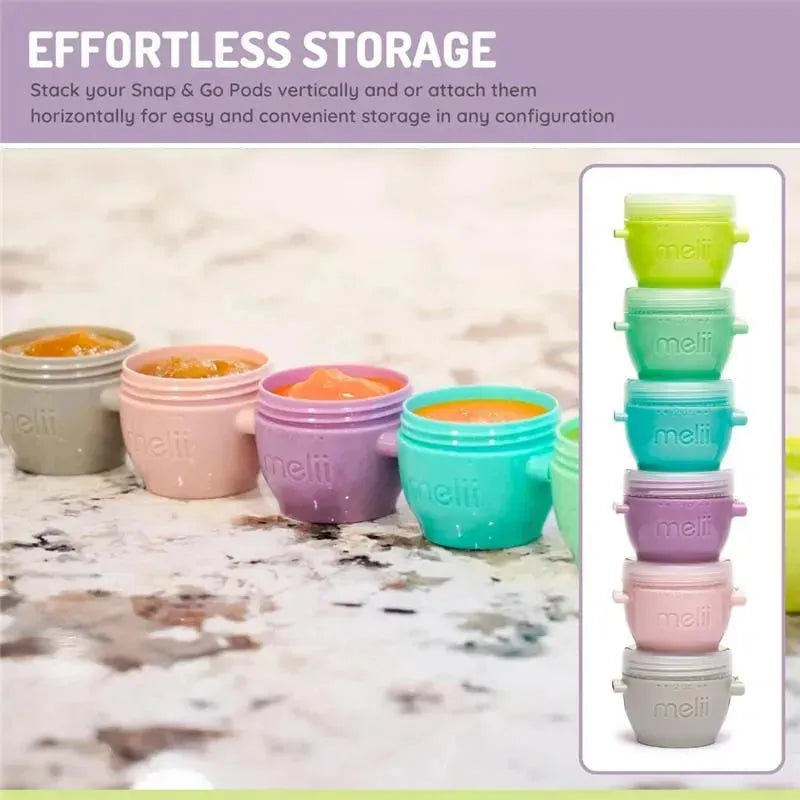 Melii - Snap & Go Baby Food Storage Containers, 2 oz, 6 Pack Image 6