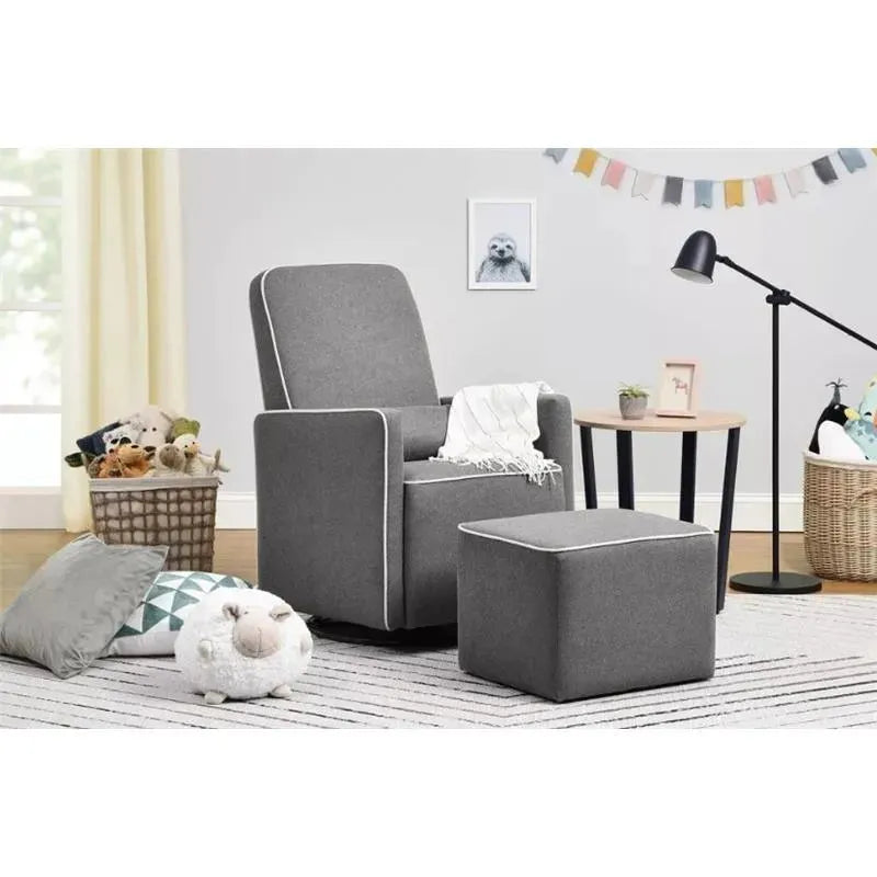 Million Dollar Baby - DaVinci Olive Glider and Ottoman, Dark Gray/Cream  Image 2