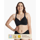 Momcozy - Seamless Floral Push Up Nursing Bra-Black Image 1