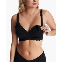 Momcozy - Seamless Floral Push Up Nursing Bra-Black Image 2