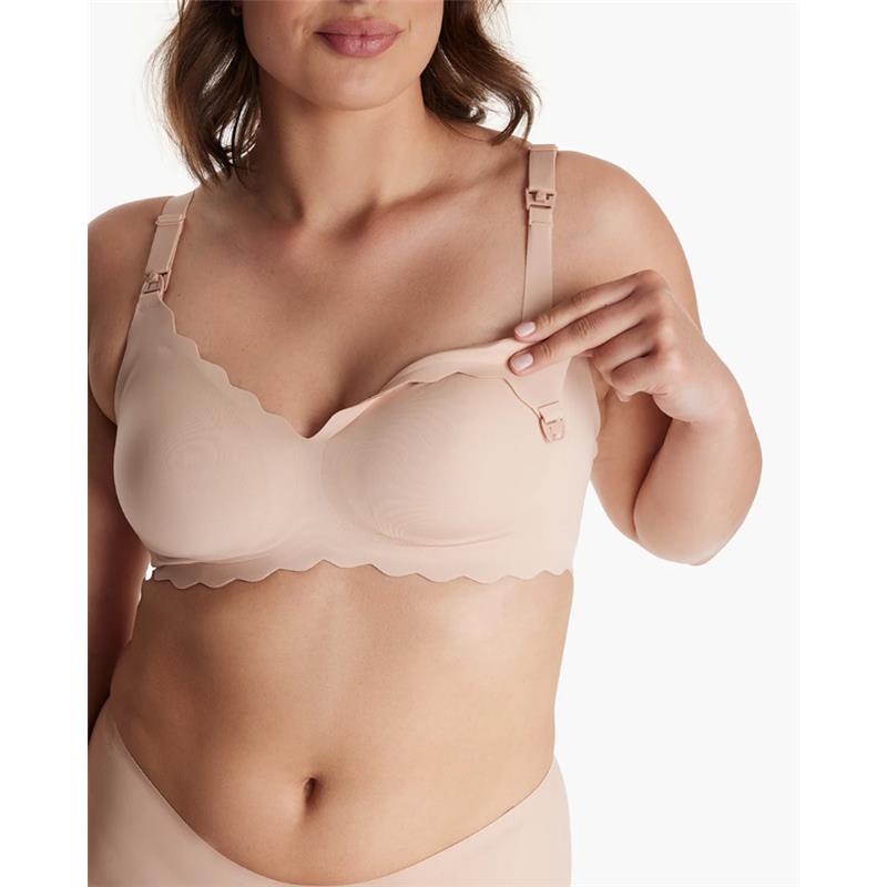 Momcozy - Seamless Floral Push Up Nursing Bra, Oyster Pink Image 3