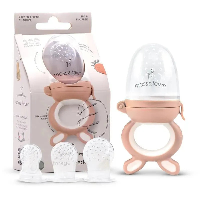 Moss & Fawn - Forage Feeder, Soothing Silicone Frozen Baby Food Teething Toy, Bloom Image 1