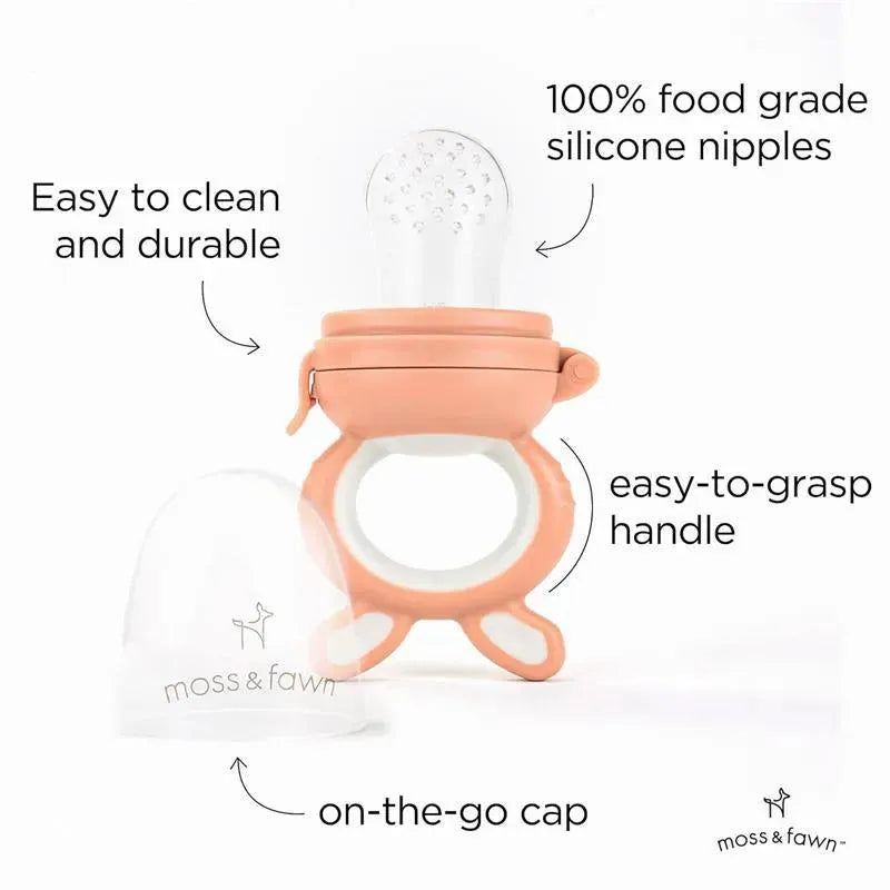 Moss & Fawn - Forage Feeder, Soothing Silicone Frozen Baby Food Teething Toy, Bloom Image 3