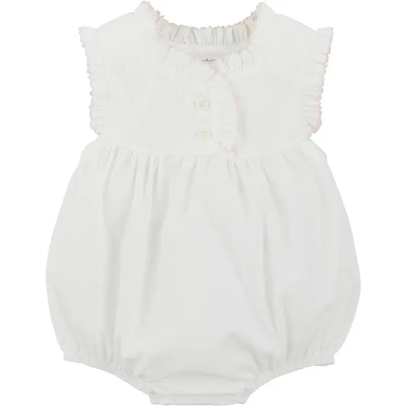 Mud Pie - Baby Girl White Ruffle Bubble Image 1