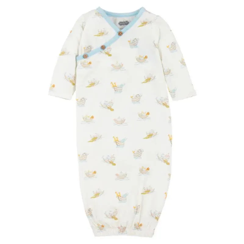 Mud Pie - Baby Noah's Ark Knit Bamboo Gown, 0/3M Image 1