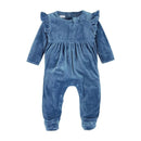 Mud Pie - Blue Velour Sleeper  Image 1