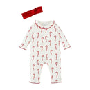 Mud Pie - Candy Cane One-Piece & Headband Set, 6 to 9 Months Image 1