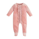 Mud Pie - Pink Velour Sleeper, 0-3 Months Image 1