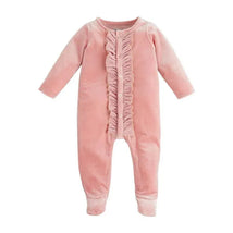 Mud Pie - Pink Velour Sleeper, 0-3 Months Image 1