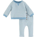 Mud Pie - Unisex Baby Blue Stripe Outfit, 3-6 Months Image 1