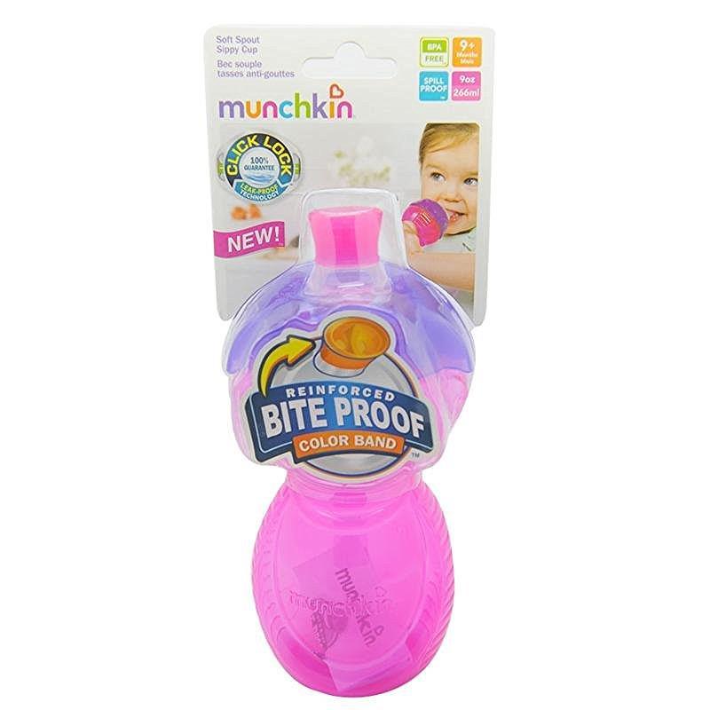 Munchkin Click Lock Bite Proof Sippy Cup Pink/Purple 9 Ounce 2 Count