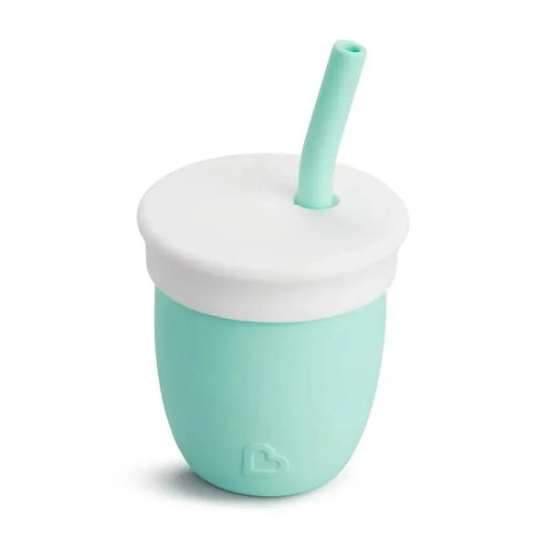 4-in-1 Silicone Straw Cup for Babies & Toddlers - Silicone Snack Cup -  Silicone Sippy Cup with Straw - Open Training - Silicone Toddler Cup