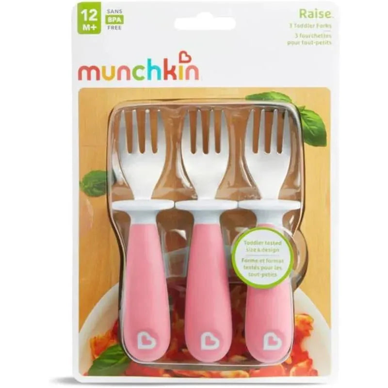 Munchkin - Raise 3Pk Toddler Forks, Pink Image 3