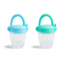 Munchkin - Silicone Baby Food Feeder for Solids and Purees, 2 Pack, Blue/Mint Image 1