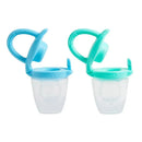 Munchkin - Silicone Baby Food Feeder for Solids and Purees, 2 Pack, Blue/Mint Image 3