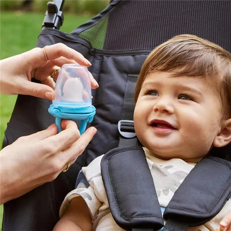 Munchkin - Silicone Baby Food Feeder for Solids and Purees, 2 Pack, Blue/Mint Image 6