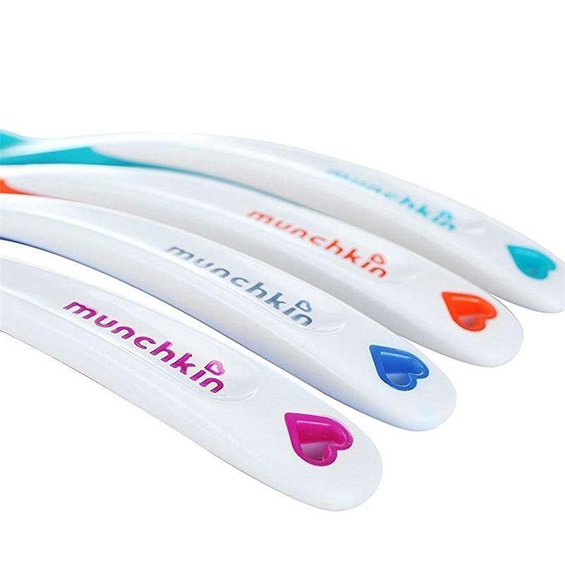Munchkin Soft-Tip Infant Spoon, BPA Free, Multi-Color, 4 Count