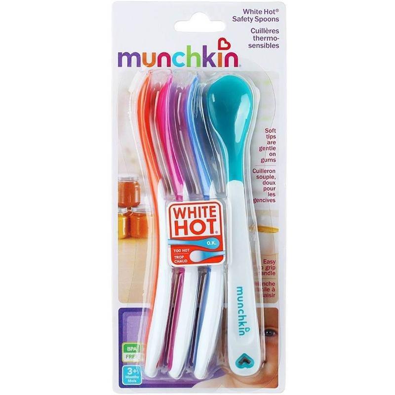 Munchkin White Hot Safety Spoons 4-Pack (Plastic) - Parents' Favorite