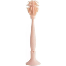 Mushie - Baby Bottle Brush, Soft Silicone with Suction Base, Blush Image 1