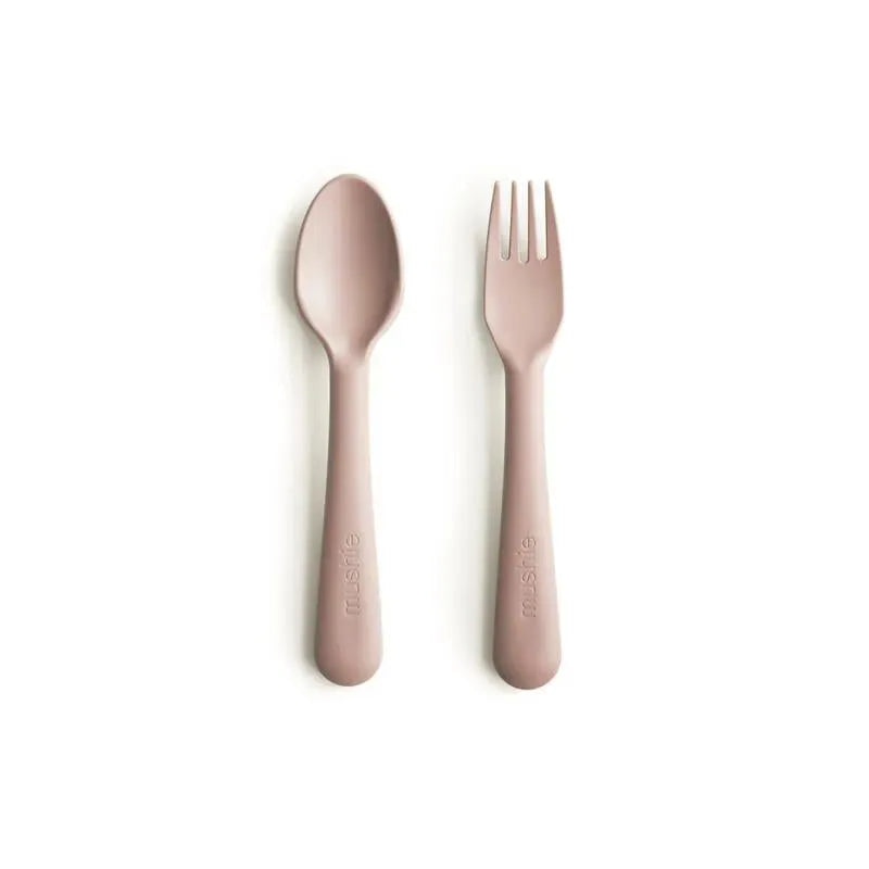 Mushie - Dinnerware Fork And Spoon Set (Blush) Image 1