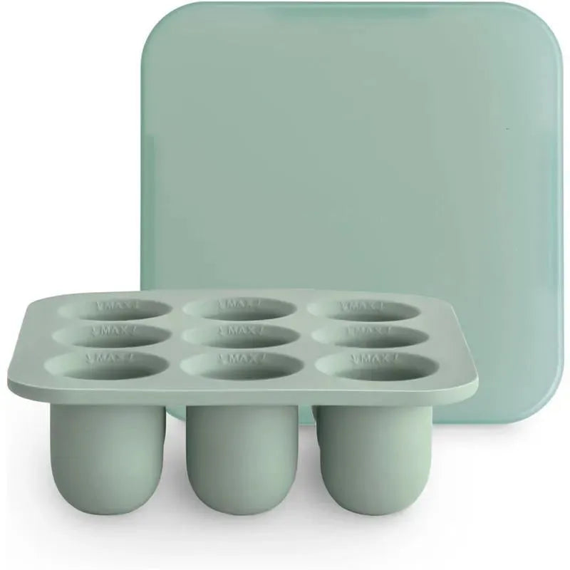 Mushie - Fresh Food Feeder Freezer Tray with Lid for Frozen Baby Food, Cambridge Blue Image 1