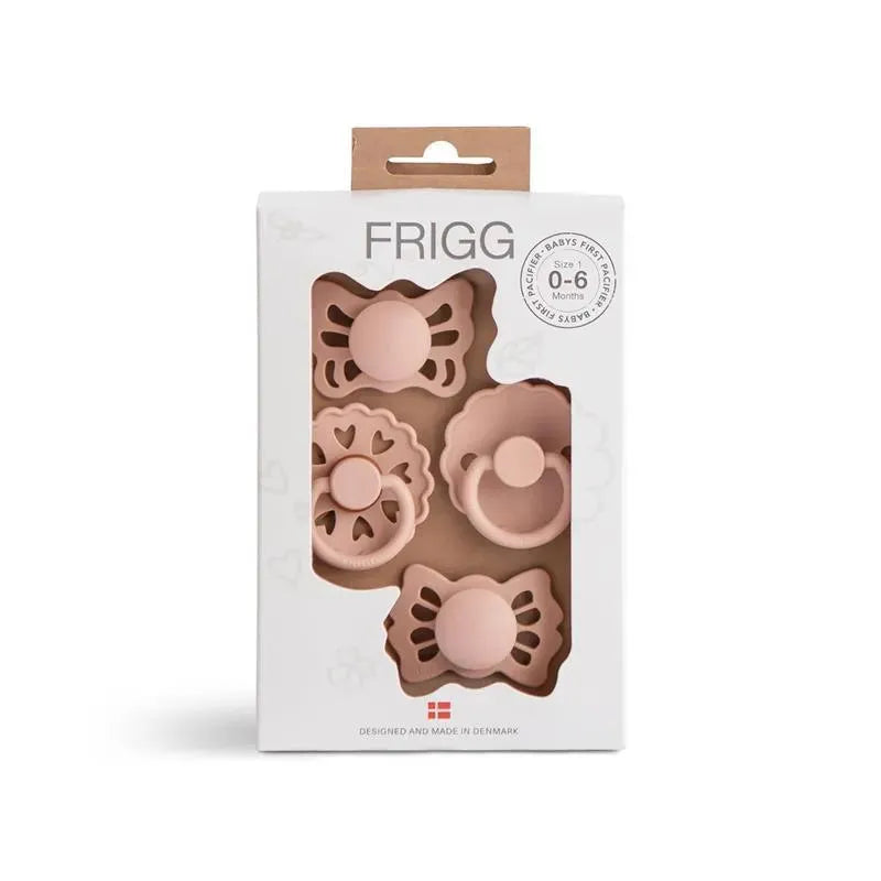 Mushie - Frigg Baby's First Pacifier? Set, Floral Heart 4-Pack, BPA-Free, 0 to 6 Months, Blush Image 1