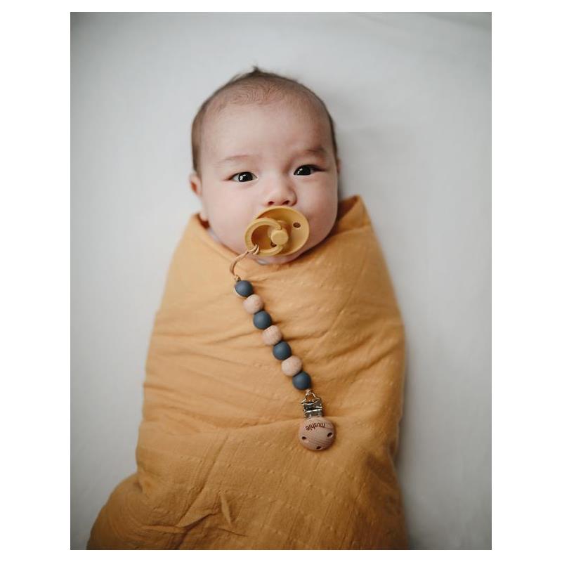 Mushie - Muslin Swaddle Blanket - Fall Yellow Image 3