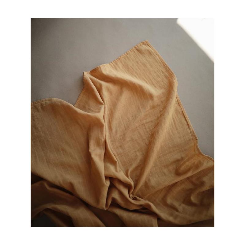 Mushie - Muslin Swaddle Blanket - Fall Yellow Image 5