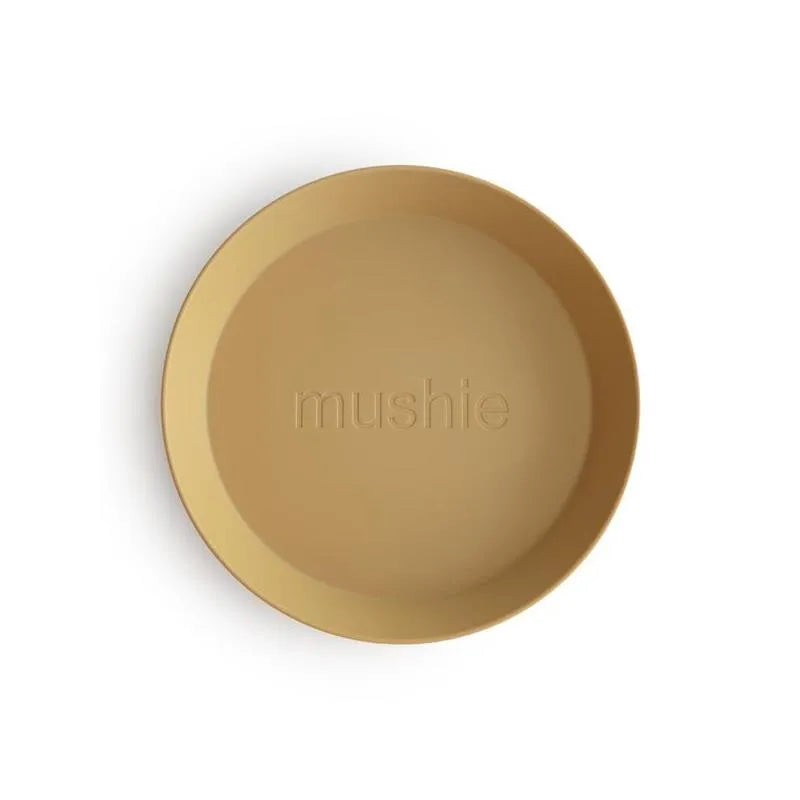 Mushie - Round Dinnerware Plates Set Of 2 (Mustard) Image 3