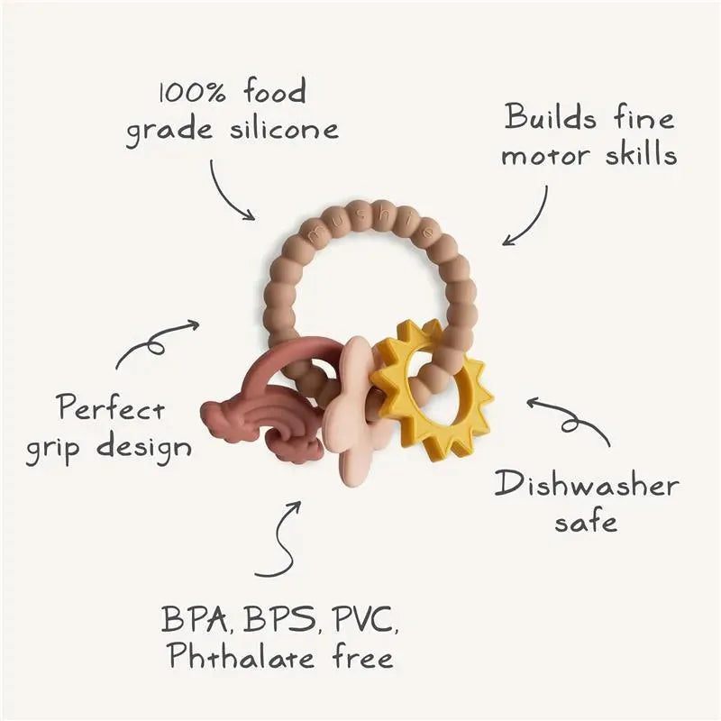 Mushie - Silicone Nature Teething Ring Toy Image 2