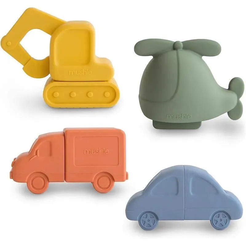 Mushie - Silicone Vehicles Bath Play Set 4 Pack Image 1