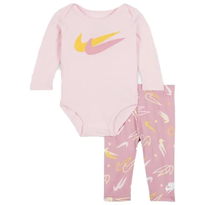 Nike Baby - 2Pk Girl Bodysuit & Confetti Print Pants, Pink Image 1