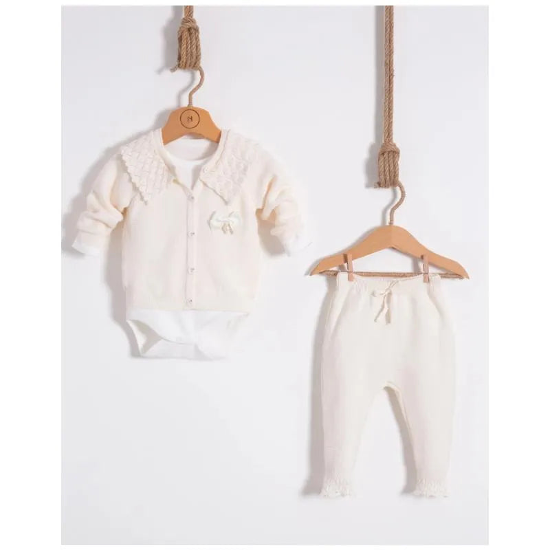 Nipperland - Baby Knitted Cream Outfit Set  Image 1