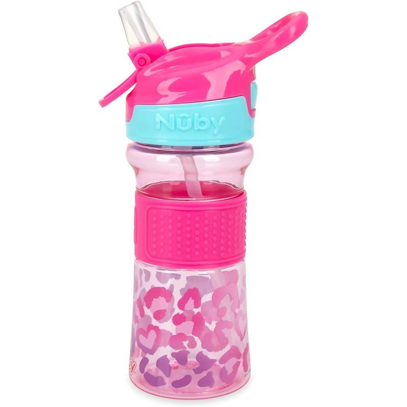 Nuby - Flip-It Reflex Bottle, Pink Leopard Image 3