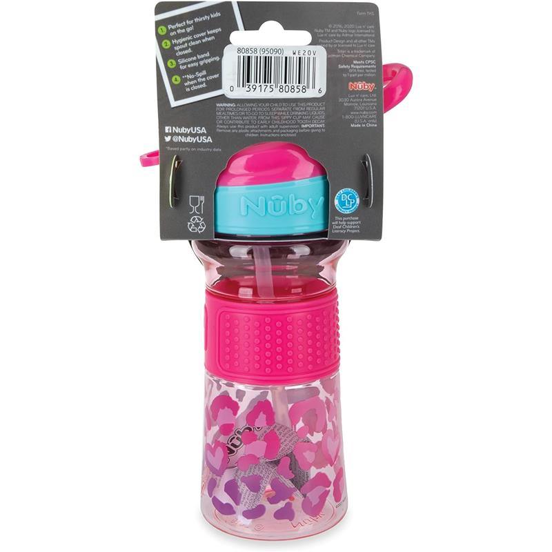 Nuby - Flip-It Reflex Bottle, Pink Leopard Image 9