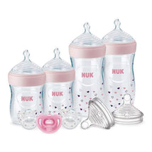 Nuk - Simply Natural Baby Bottles with SafeTemp Gift Set, Pink, 4 Bottles, 3 Pacifiers and 2 Replacement Bottle Nipples Image 1