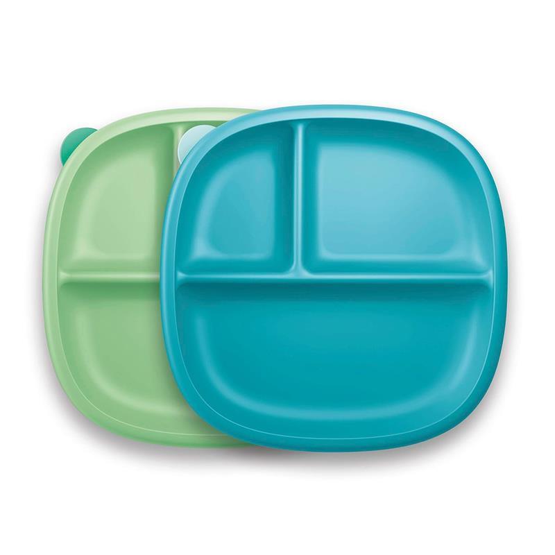 Nuk - Suction Plates and Lid, Assorted Colors, 2 Pack, 6+ Months, Blue and Green  Image 3