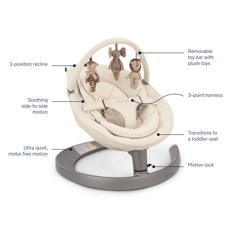 Nuna- Leaf Grow Bouncer, Cloud Image 2