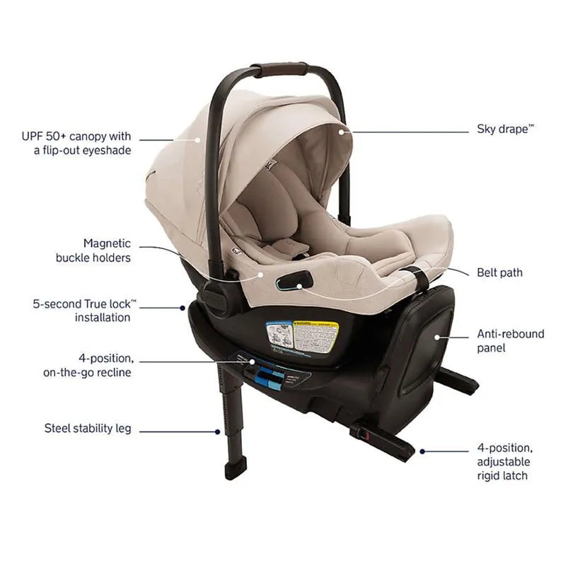 Nuna - Pipa Aire Rx Infant Car Seat & Relx Base, Biscotti Image 6