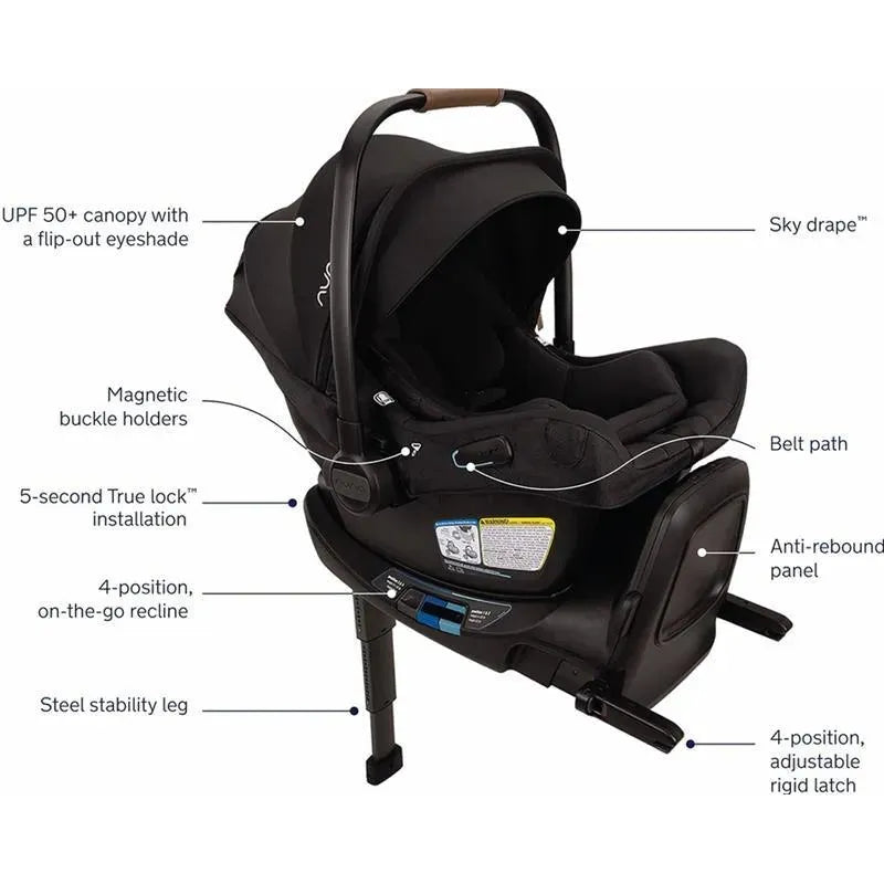 Nuna Pipa Aire Rx Infant Car Seat With Base Hazelwood